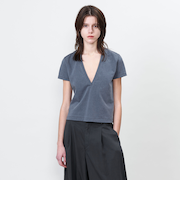 ＜ASTRAET＞コットンテンジク ディープVネックTシャツ