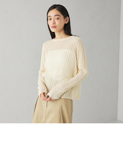 ＜EMMEL REFINES＞EM ハリヌキ ロングスリーブ ニット プルオーバー