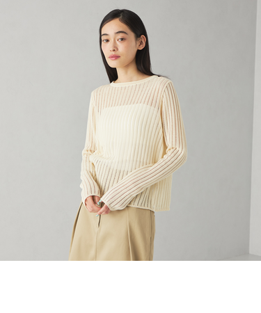 ＜EMMEL REFINES＞EM ハリヌキ ロングスリーブ ニット プルオーバー