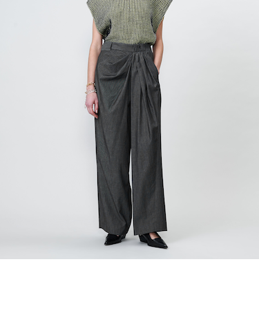 <ASTRAET>タックアップ ワイドテーパードパンツ