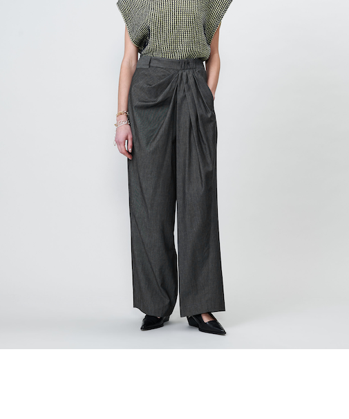 <ASTRAET>タックアップ ワイドテーパードパンツ