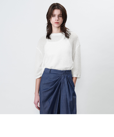 <ASTRAET>14G クルーネック ショートスリーブニット