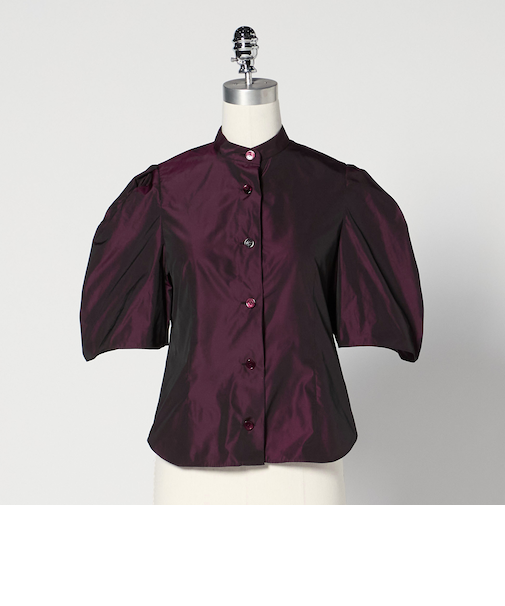 ＜LOEFF＞グロッシー タフタ パフスリーブ ブラウス