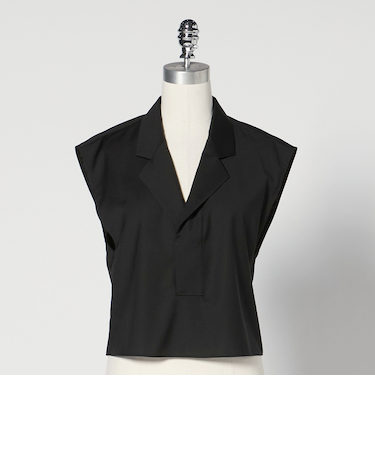 ＜LOEFF＞トロピカルウール スキッパー ノースリーブ ブラウス