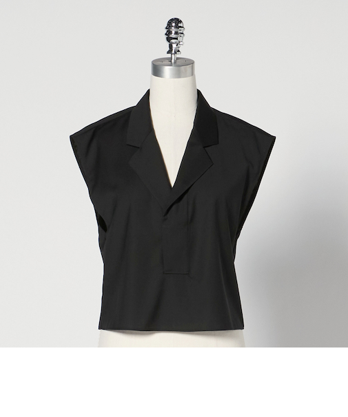 ＜LOEFF＞トロピカルウール スキッパー ノースリーブ ブラウス