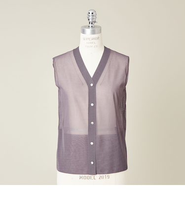 ＜conte＞シアー Vネックニットベスト