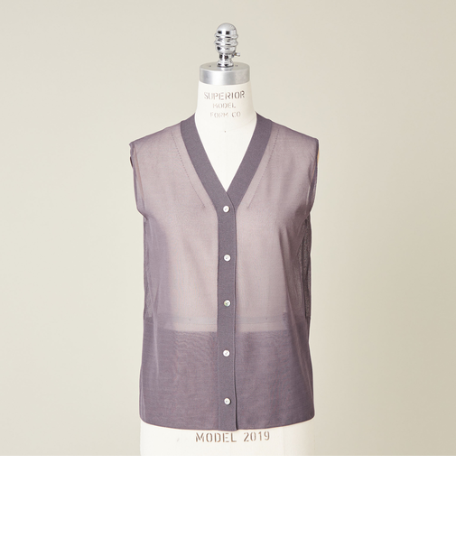 ＜conte＞シアー Vネックニットベスト