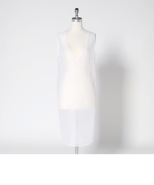 【WHITE】<LOEFF>オーガンジー Vネック ドレス LOEFF＞オーガンジー Vネック ドレス｜ユナイテッドアローズ