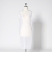 ＜LOEFF＞オーガンジー Vネック ドレス