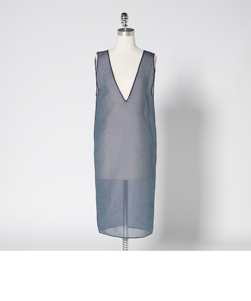 ＜LOEFF＞オーガンジー Vネック ドレス