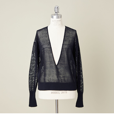 ＜conte＞ディープVネック プルオーバーニット