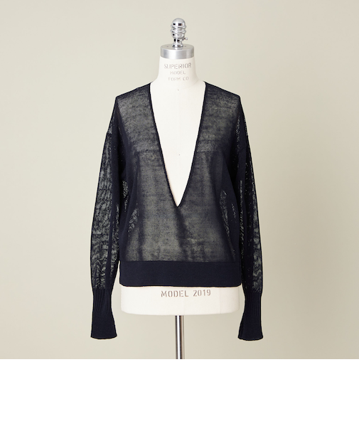 ＜conte＞ディープVネック プルオーバーニット