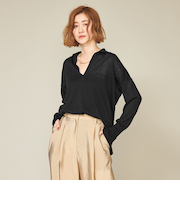 ＜conte＞スキッパー プルオーバーニット