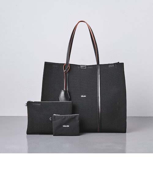 hALON メッシュ トートバッグ 黒 hALON＞ スクエア メッシュ トートバッグ Lサイズ｜ユナイテッド