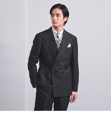 ANGELICO チョークストライプ ダブル 4ボタン テーラードジャケット R-MODEL