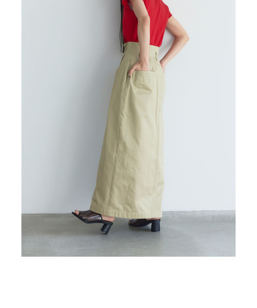 <EMMEL REFINES>EM ハイウエスト インタック チノスカート