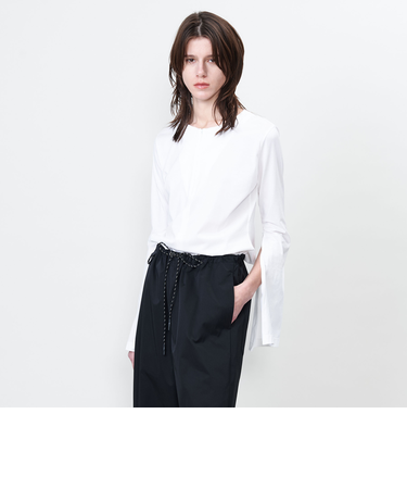 ＜ASTRAET＞ ジップ クルーネック フレアスリーブカットソー