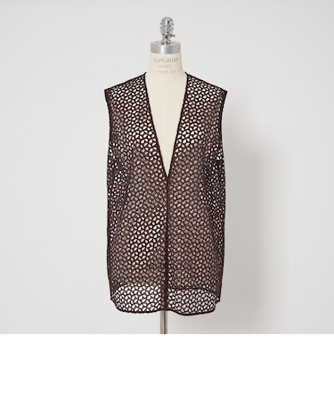 ＜conte＞エンブロイダリー レース ディープVネック ベスト