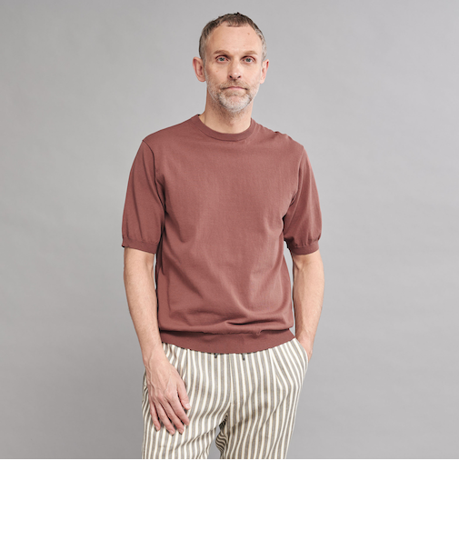 <SOVEREIGN> ハイツイスト コットン ニットTシャツ