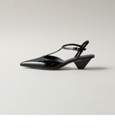 Tストラップブロックヒール パンプス40↑