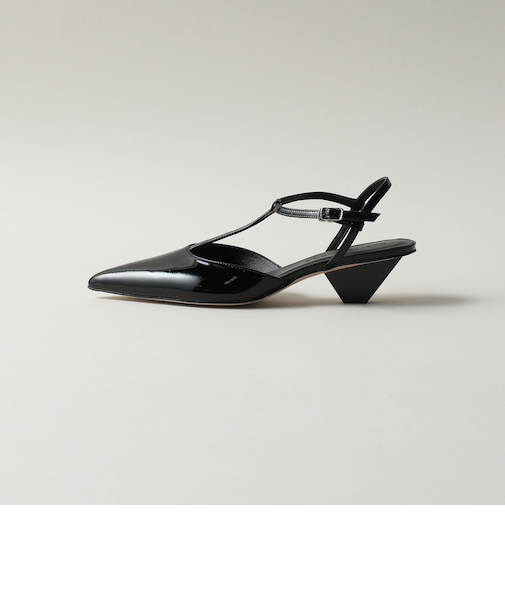 Tストラップブロックヒール パンプス40↑