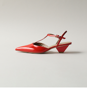 Tストラップブロックヒール パンプス40↑