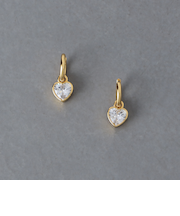 ハート ビジュー フープピアス