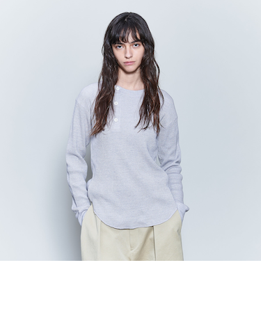 ＜6(ROKU)＞バックスリット サーマル プルオーバー