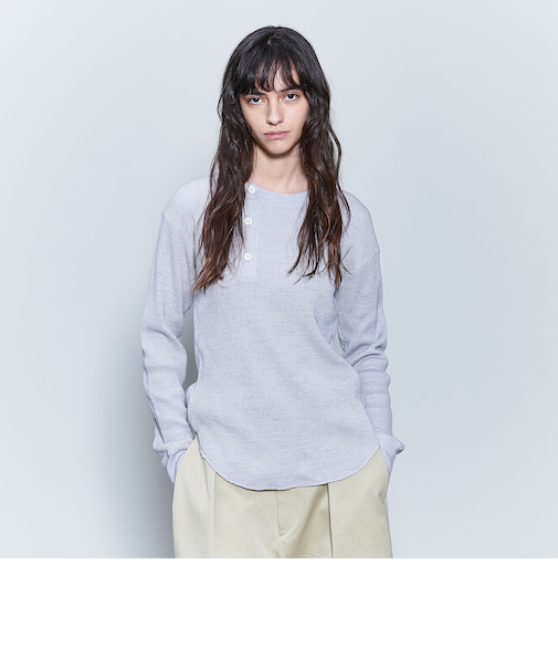 ＜6(ROKU)＞バックスリット サーマル プルオーバー