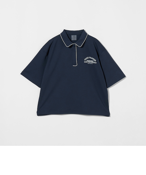 ウィメンズ パイピング ショート ポロシャツ-吸水速乾 UV-