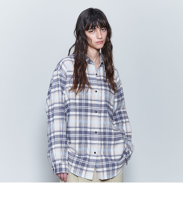 <6(ROKU)>コットン チェック ネルシャツ