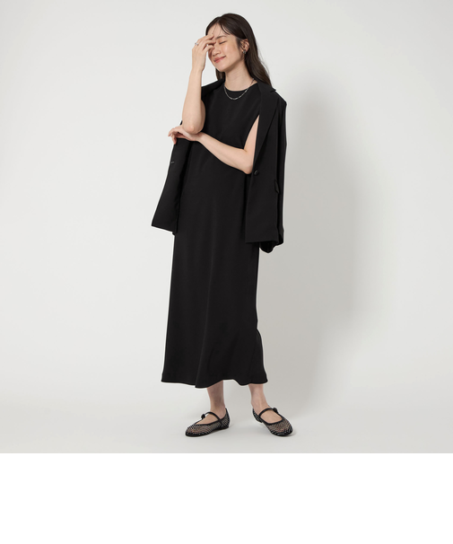 drapy タック ノースリーブ ワンピース