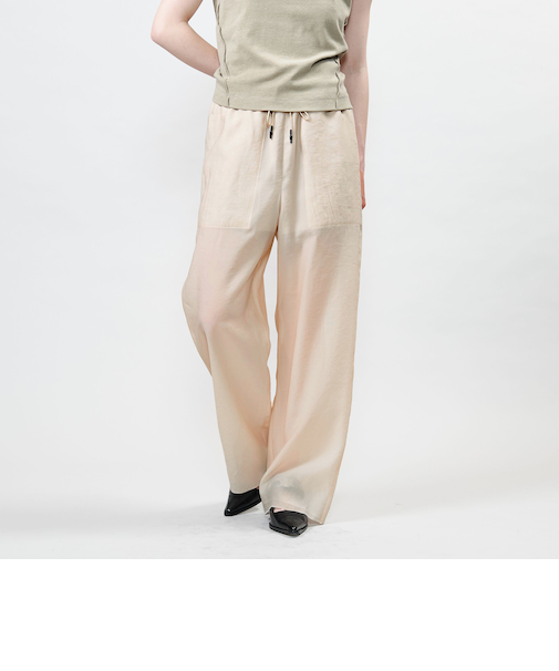 <ASTRAET>シアー ウエストドローコード ワイドパンツ