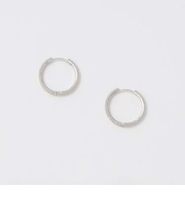 パヴェ ナロー フープピアス