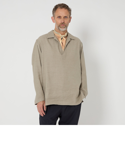 <SOVEREIGN>シルク リネン スキッパー シャツ