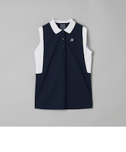 ウィメンズ カノコ ノースリーブ ポロシャツ-吸水速乾 UV 横ストレッチ-