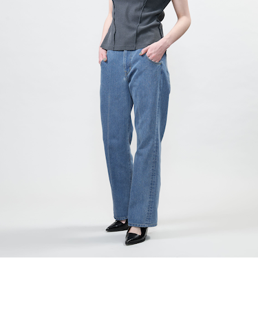 <ASTRAET>クリース デニムパンツ UNISEX