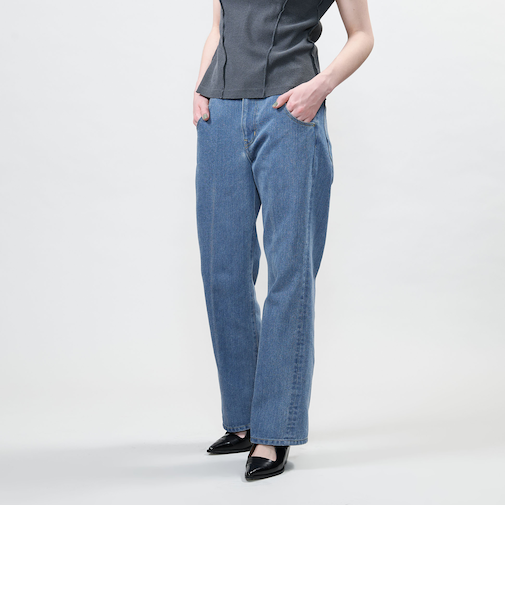 <ASTRAET>クリース デニムパンツ UNISEX