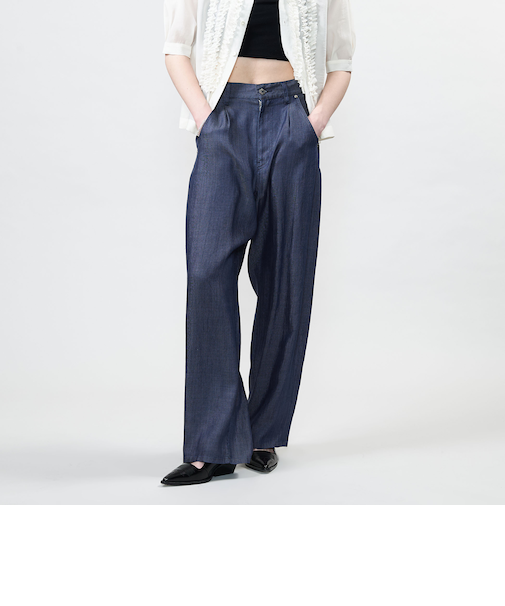 ＜ASTRAET＞デニムライク 5ポケット タックパンツ