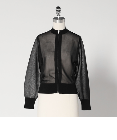 ＜LOEFF＞シアー ジップ カーディガン