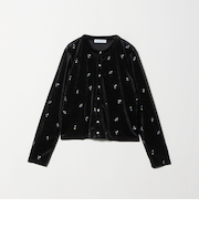 ベロア エンブロイダリー カーディガン ＜A DAY IN THE LIFE＞