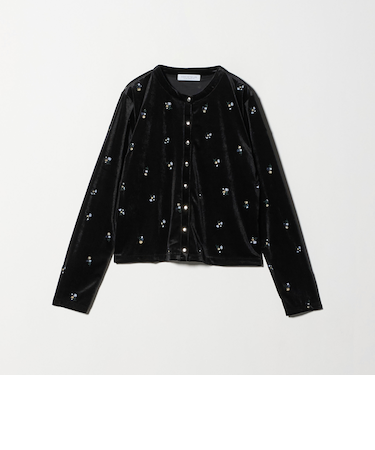 ベロア エンブロイダリー カーディガン ＜A DAY IN THE LIFE＞