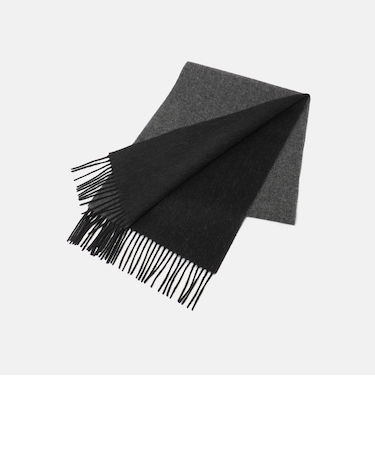 カシミヤブレンド リバーシブル ヘリンボーン×ソリッドマフラー＜A DAY IN THE LIFE＞