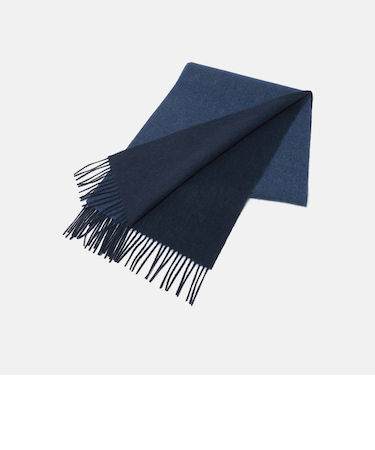 カシミヤブレンド リバーシブル ヘリンボーン×ソリッドマフラー＜A DAY IN THE LIFE＞