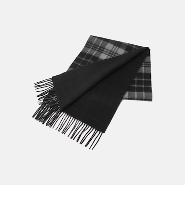 カシミヤブレンド リバーシブル チェック×ソリッドマフラー<A DAY IN THE LIFE>