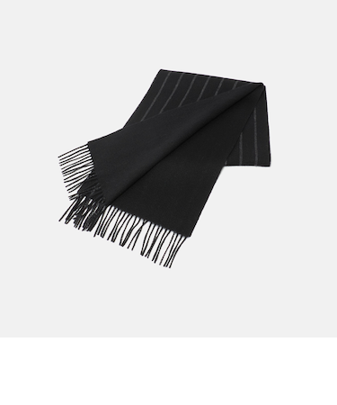 カシミヤブレンド リバーシブル ストライプ×ソリッドマフラー＜A DAY IN THE LIFE＞