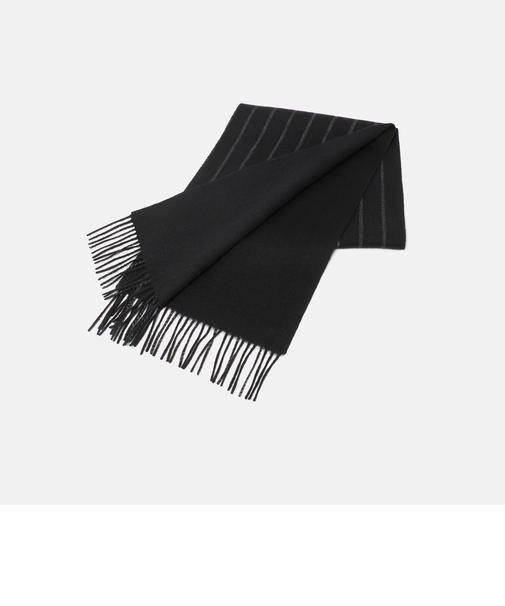 カシミヤブレンド リバーシブル ストライプ×ソリッドマフラー＜A DAY IN THE LIFE＞