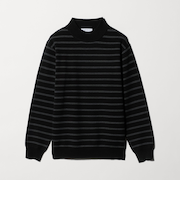 ハイゲージ ミラノリブ ボーダー モックネックニット-ウォッシャブル-＜A DAY IN THE LIFE＞