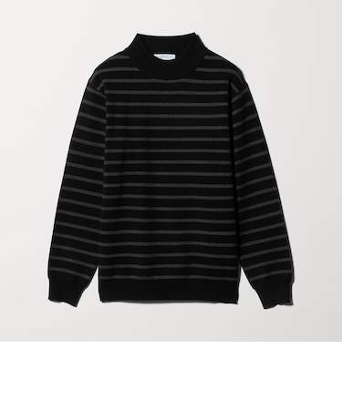 ハイゲージ ミラノリブ ボーダー モックネックニット-ウォッシャブル-＜A DAY IN THE LIFE＞
