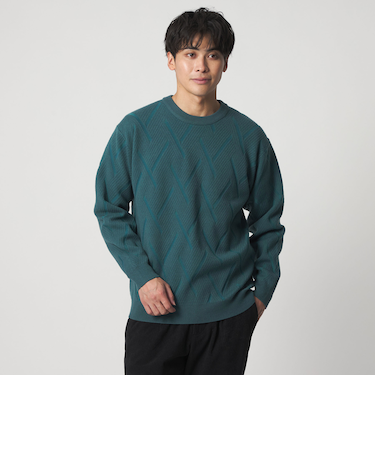 ミドルゲージ リンクス クルーネックニット-ウォッシャブル-＜A DAY IN THE LIFE＞